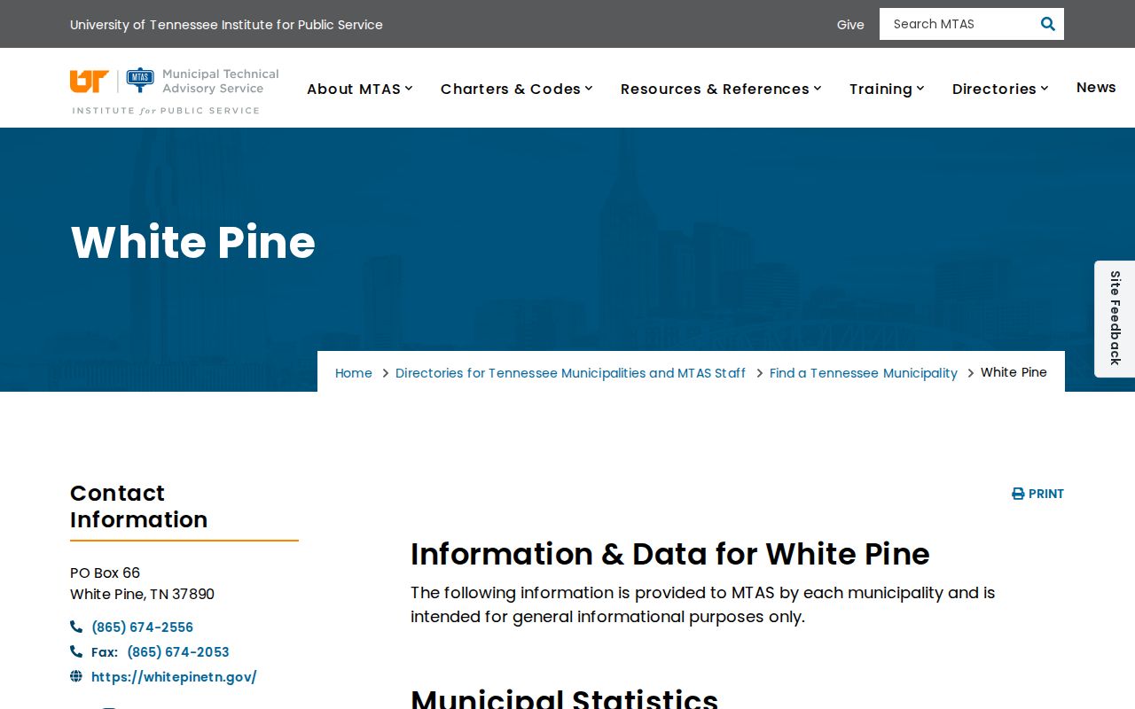 White Pine criminal record municipal court directory