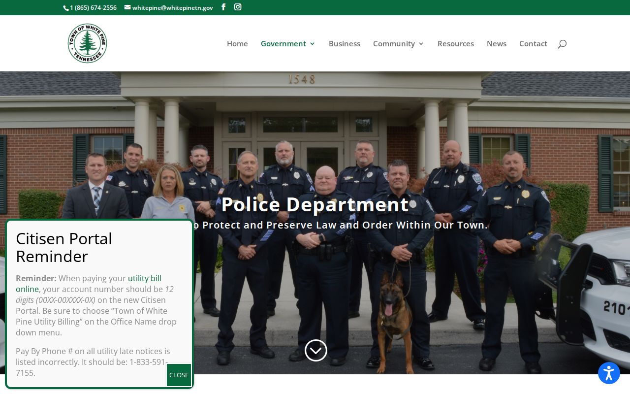 White Pine criminal history police department source