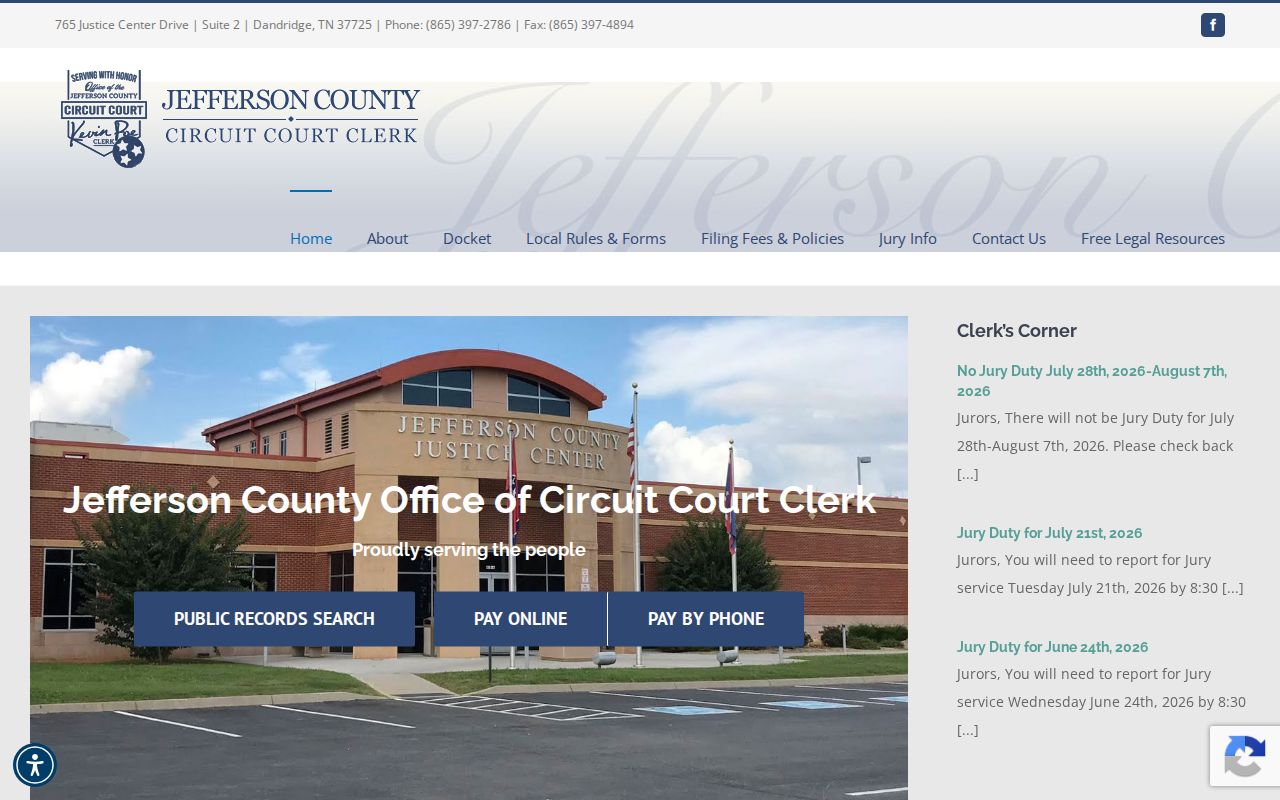 Jefferson County criminal court case docket access on the Circuit Court Clerk site