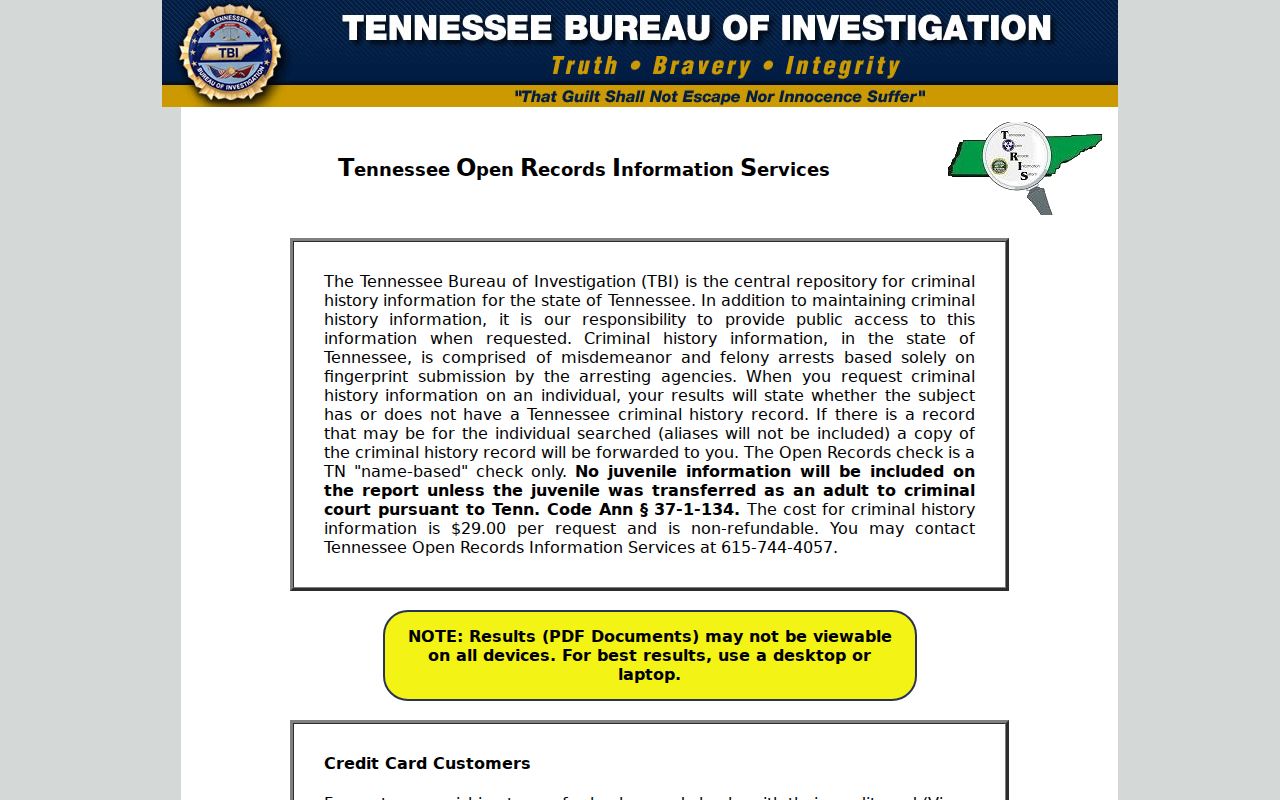 Jefferson County criminal history TORIS check